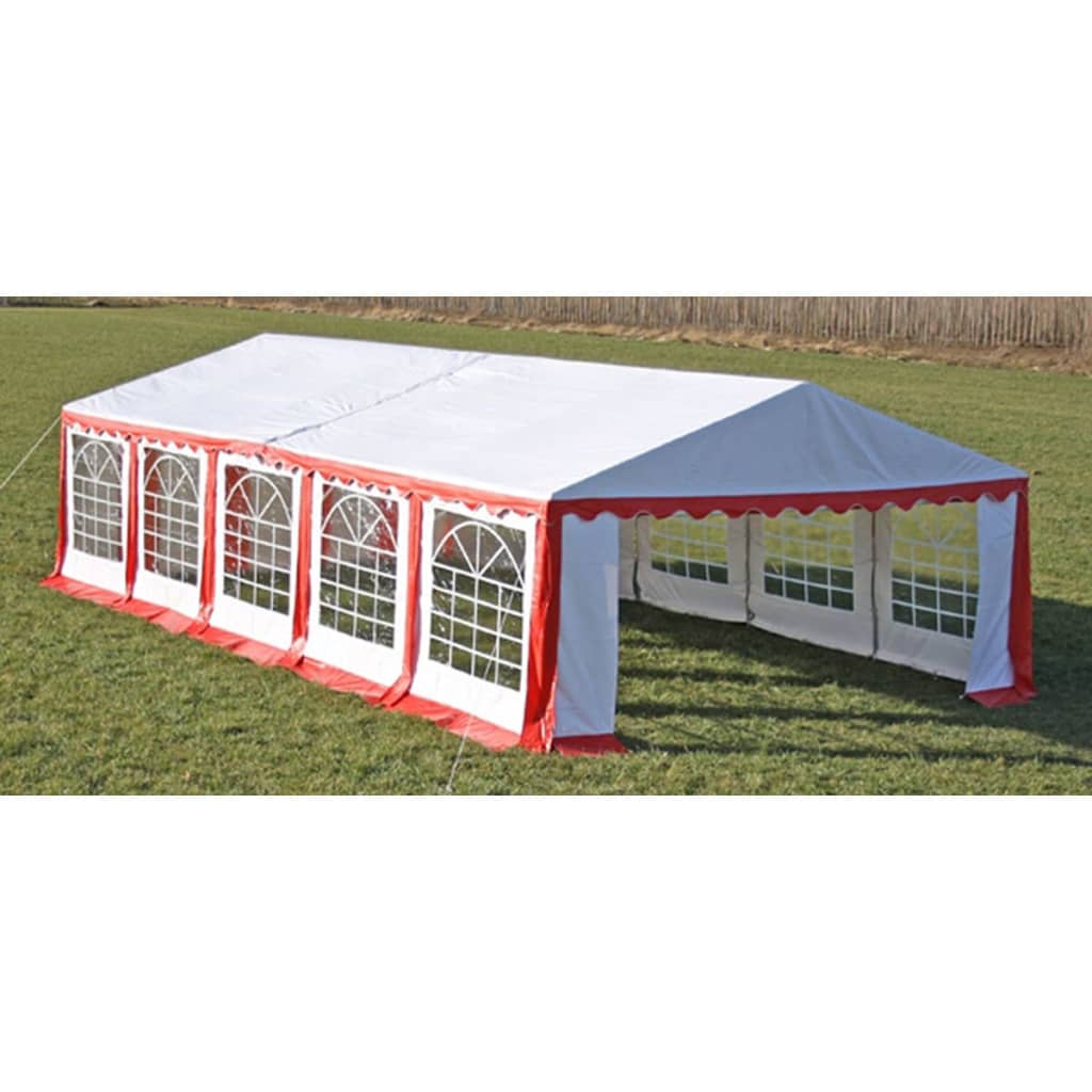 Ersatzdach Dachplane Zeltdach Seitenteile 10 x 5 m Rot&Weiß