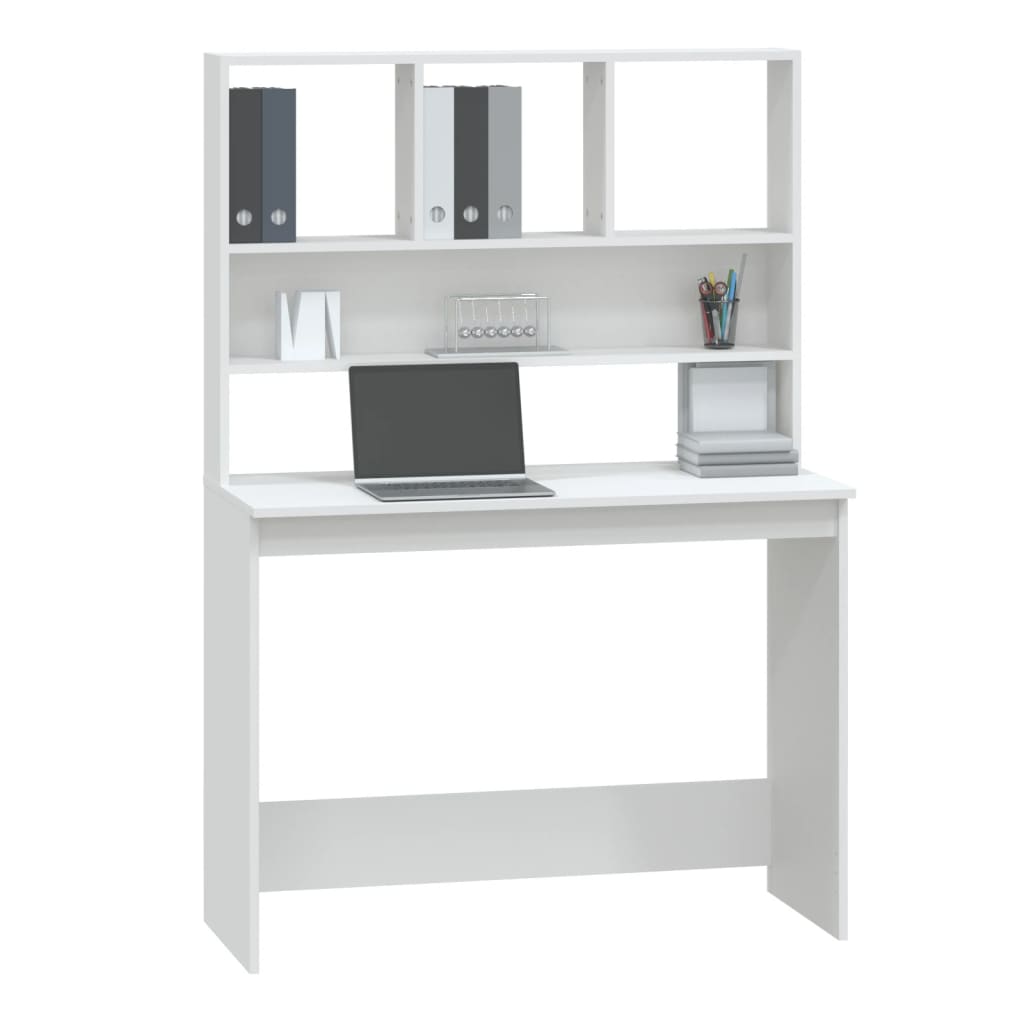 vidaXL Schreibtisch mit Regal Weiß 102x45x148 cm Holzwerkstoff