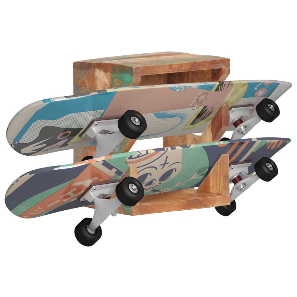 vidaXL Skateboard Wandhalter 25x20x30 cm Recyceltes Massivholz