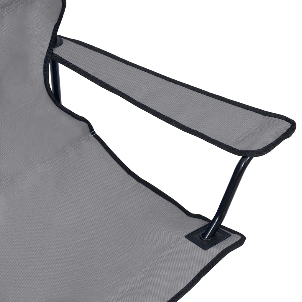 vidaXL Campingstuhl 2-Sitzer Klappbar Stahl und Stoff Grau