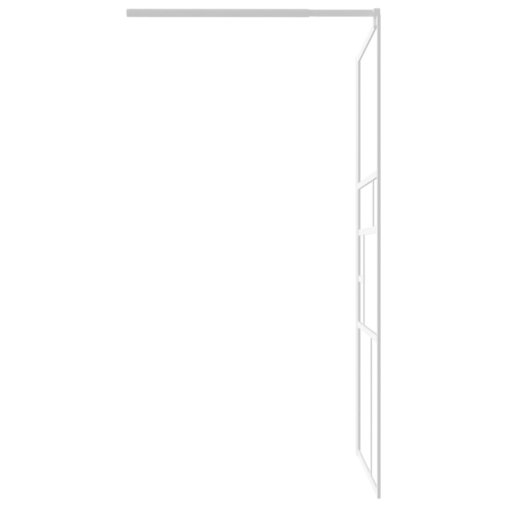 vidaXL Duschwand für Walk-In Dusche 115x195 cm ESG-Glas Weiß