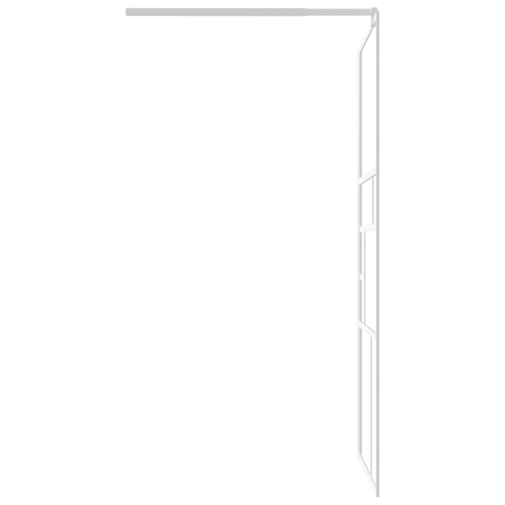 vidaXL Duschwand für Walk-In Dusche 90x195 cm ESG-Glas Weiß