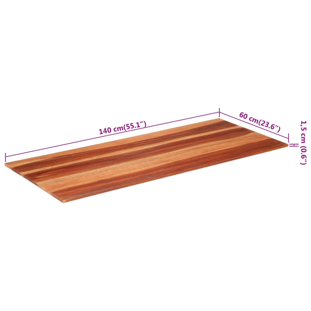 vidaXL Tischplatte Massivholz Palisander 15-16 mm 60×140 cm