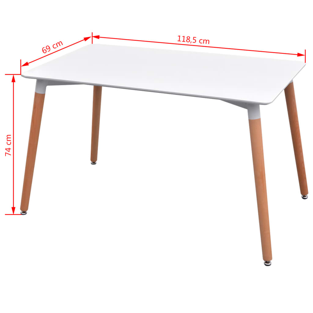 vidaXL 7-teilige Essgruppe Tisch Stühle Weiß und Hellgrau