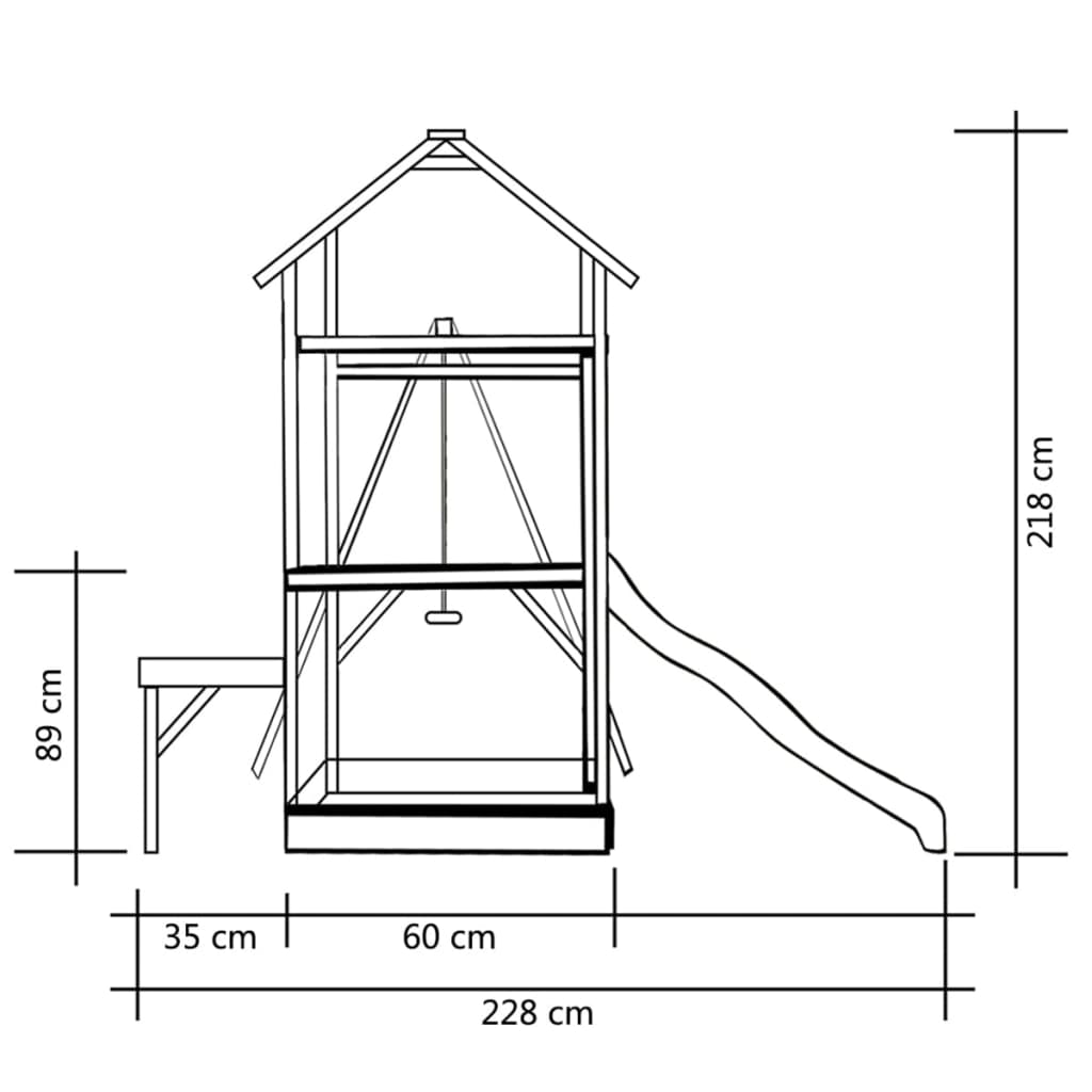 vidaXL Spielturm 238x228x218 cm Imprägniertes Holz