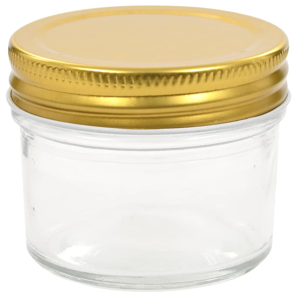 vidaXL Marmeladengläser mit goldenem Deckel 48 Stk. 110 ml