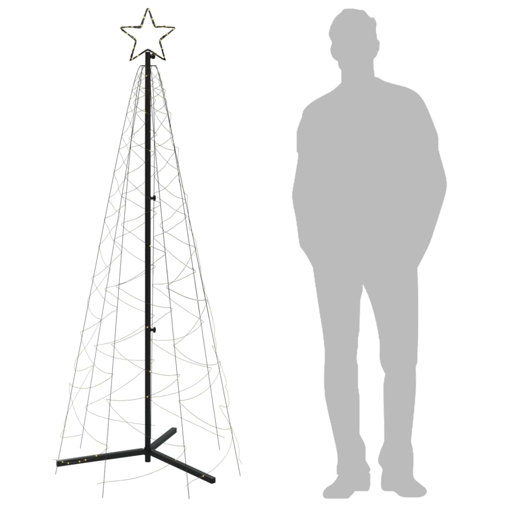vidaXL LED-Weihnachtsbaum Kegelform Warmweiß 200 LEDs 70x180 cm