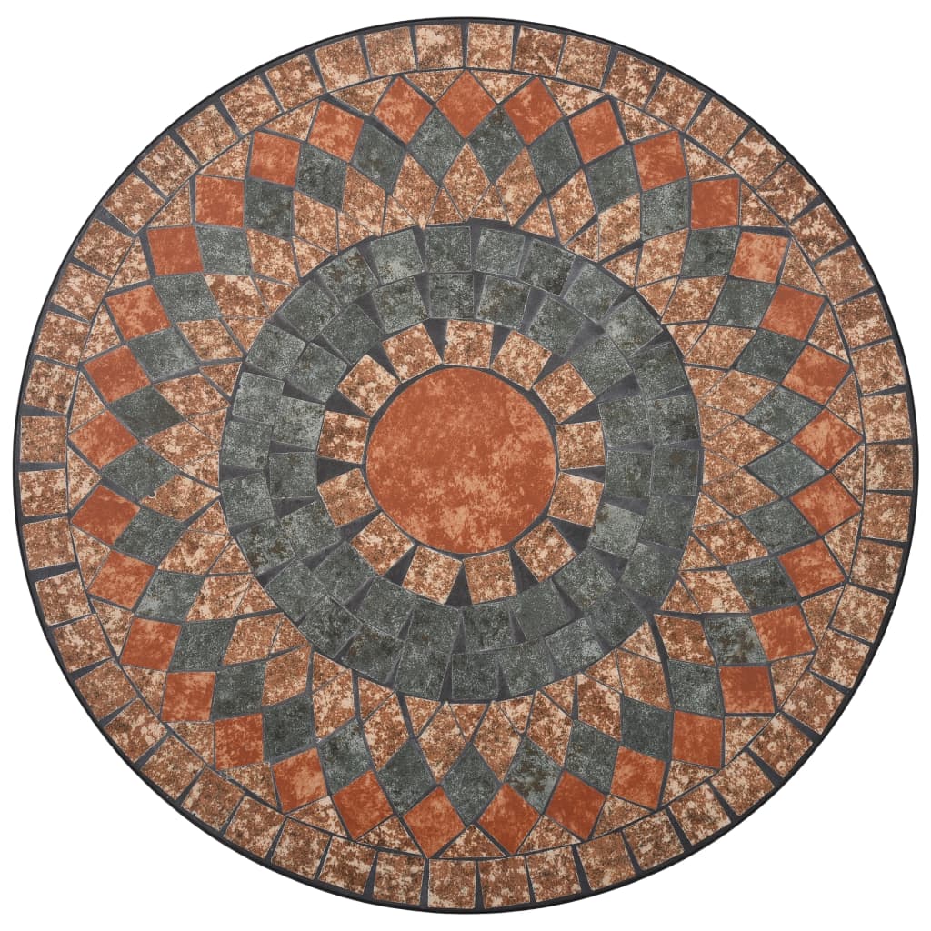 vidaXL Mosaik-Bistrotisch Orange / Grau 60 cm Keramik