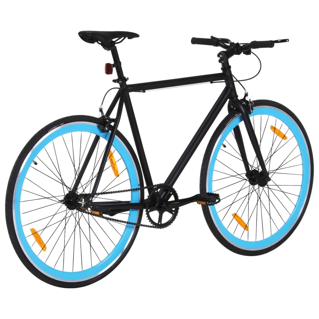 vidaXL Fahrrad mit Festem Gang Schwarz und Blau 700c 55 cm