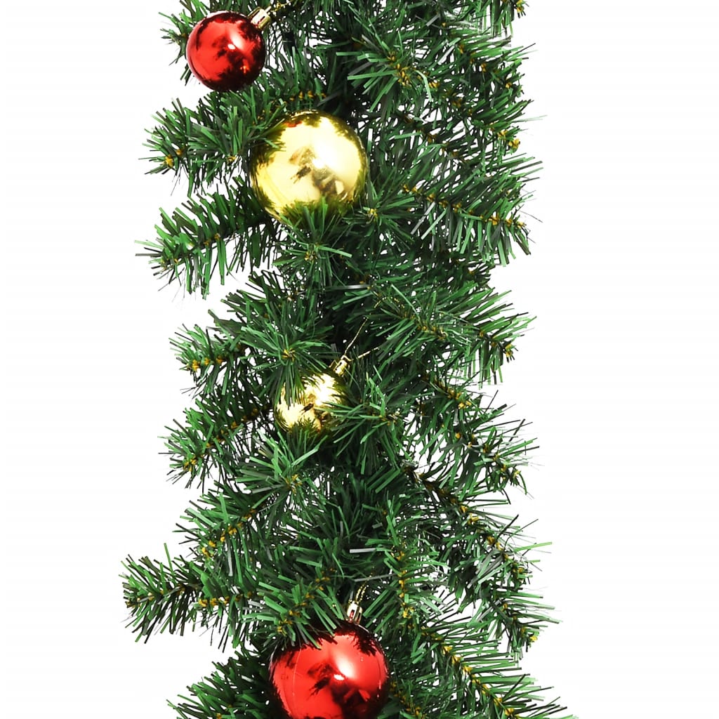 vidaXL Weihnachtsgirlande Geschmückt mit Kugeln und LED-Lichtern 20 m