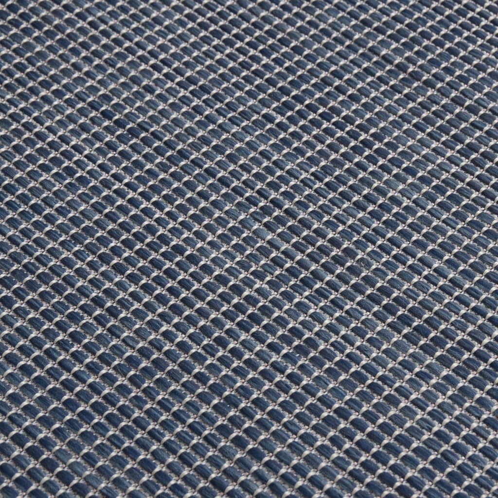 vidaXL Outdoor-Teppich Flachgewebe 80x150 cm Blau