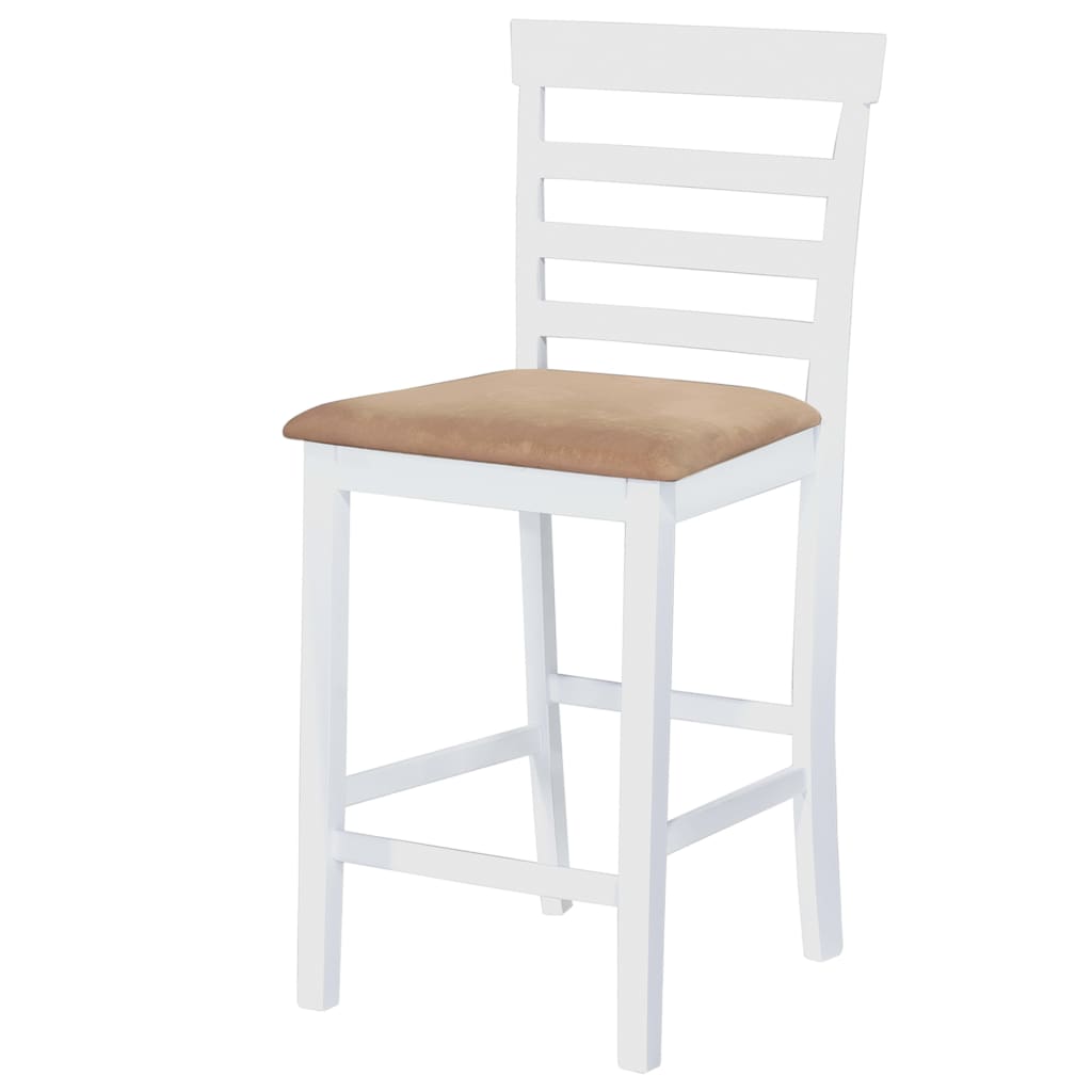 vidaXL Bartisch mit Stühlen 3-tlg. Massivholz Natur und Weiß