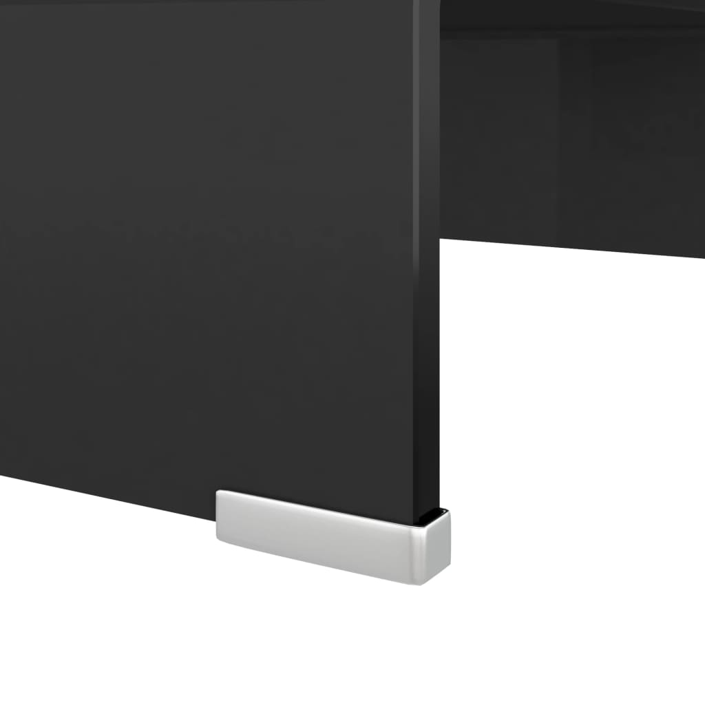 vidaXL TV-Tisch/Bildschirmerhöhung Glas Schwarz 40x25x11 cm