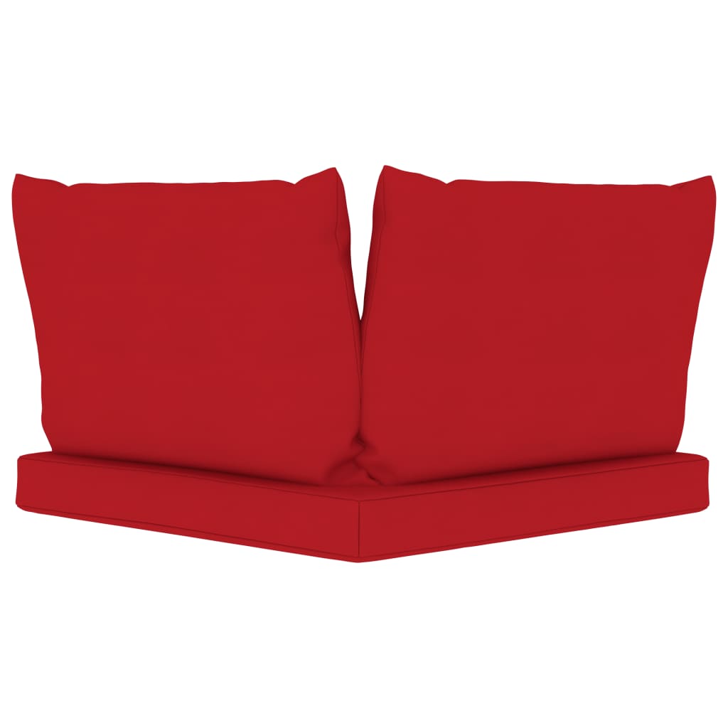vidaXL Garten-Palettensofa 2-Sitzer mit Kissen in Rot Kiefernholz