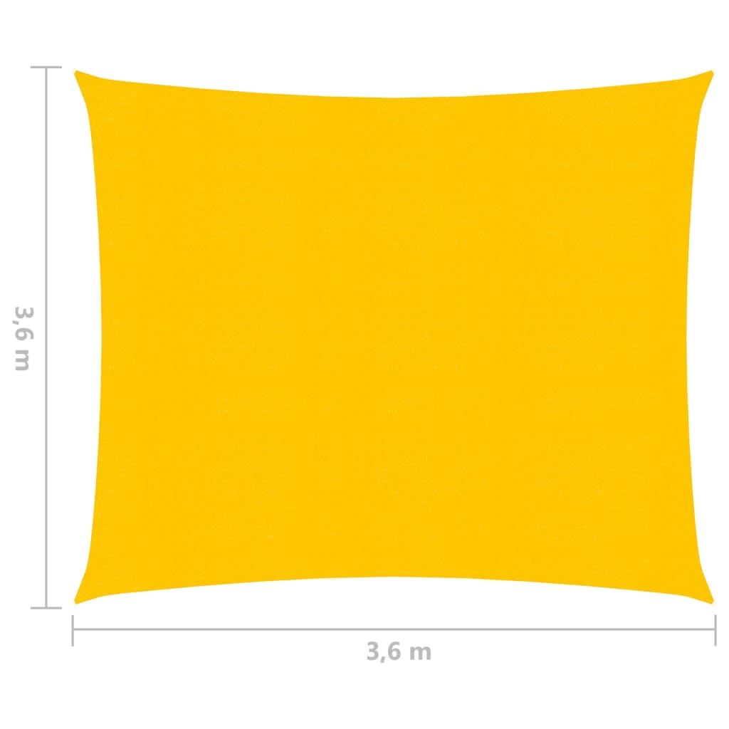 vidaXL Sonnensegel 160 g/m² Gelb 3,6x3,6 m HDPE