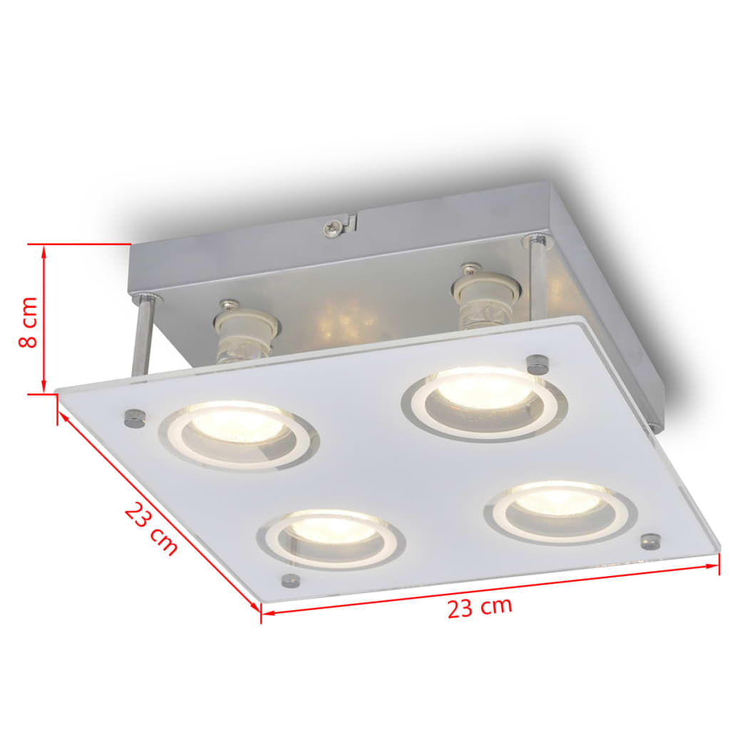 Quadratische LED Deckenlampe mit 4 Leuchtmitteln