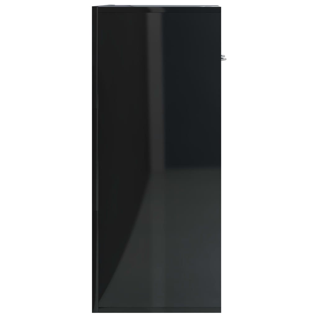 vidaXL Sideboard Hochglanz-Schwarz 60x30x75 cm Holzwerkstoff