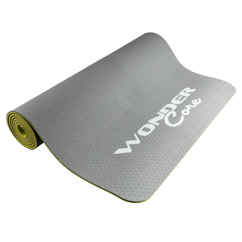 Wonder Core TPE Yogamatte 173x61x0,6 cm Grau und Grün