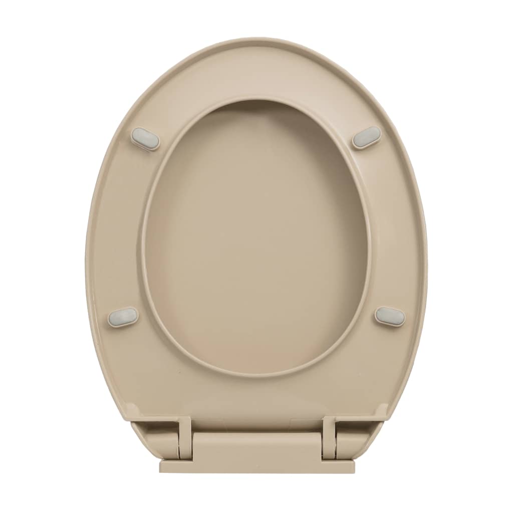 vidaXL Toilettensitz mit Absenkautomatik Beige Oval