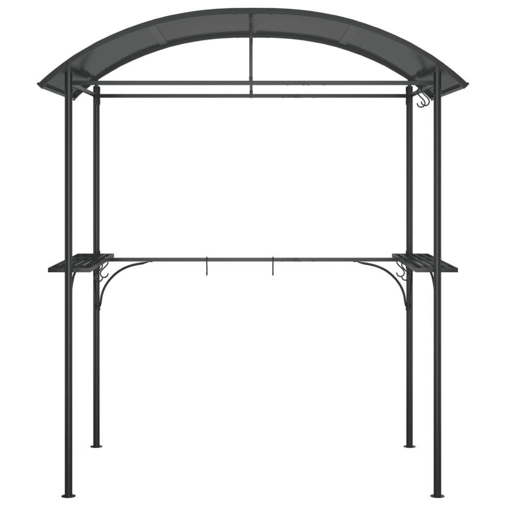 vidaXL Grillpavillon mit Seitenregalen Anthrazit 220x115x230 cm Stahl