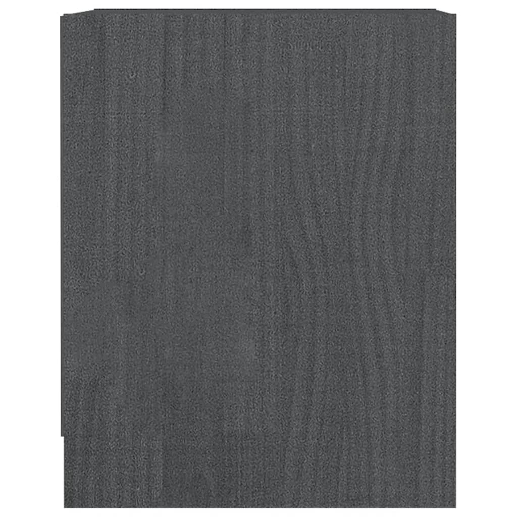 vidaXL Nachttische 2 Stk. Grau 35,5x33,5x41,5 cm Massivholz Kiefer