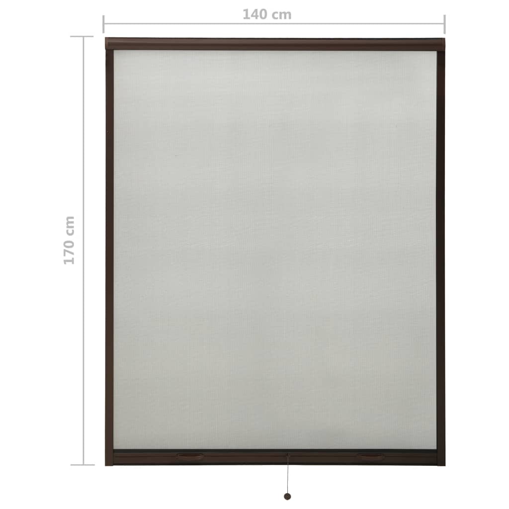vidaXL Insektenschutzrollo für Fenster Braun 140x170 cm