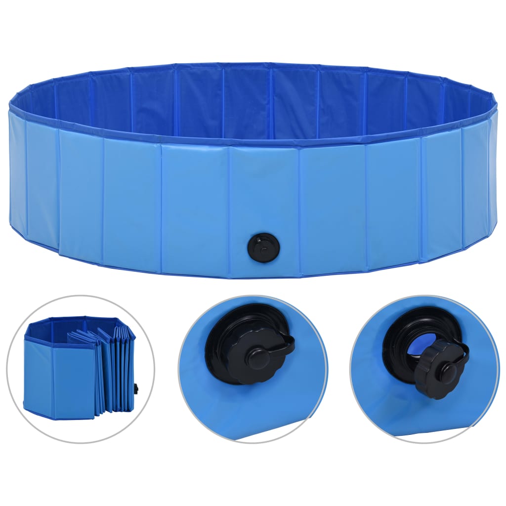 vidaXL Hundepool Faltbar Blau 120 x 30 cm PVC