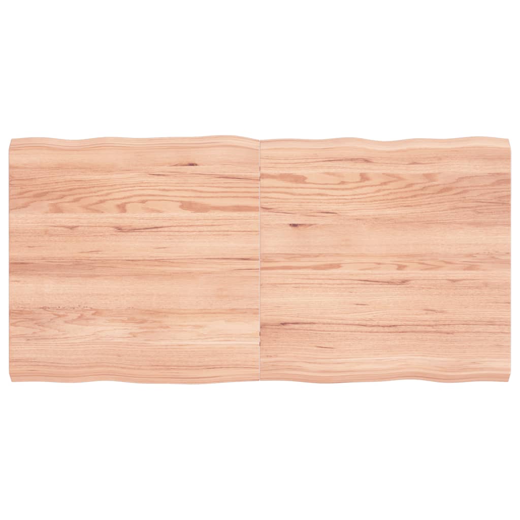 vidaXL Tischplatte 120x60x4 cm Massivholz Eiche Behandelt Baumkante