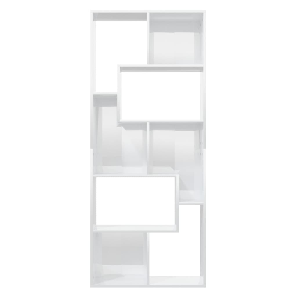 vidaXL Bücherregal Hochglanz-Weiß 67x24x161 cm Holzwerkstoff