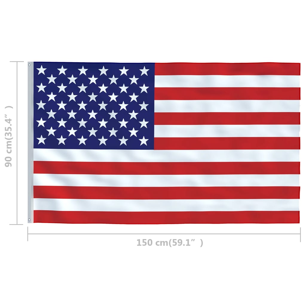 vidaXL Flagge der Vereinigten Staaten und Mast Aluminium 4 m