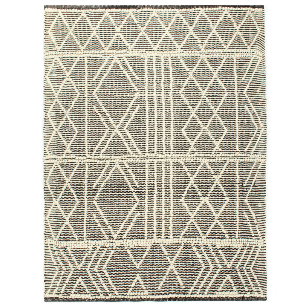 vidaXL Teppich Handgewebt Wolle 80×150 cm Schwarz/Weiß