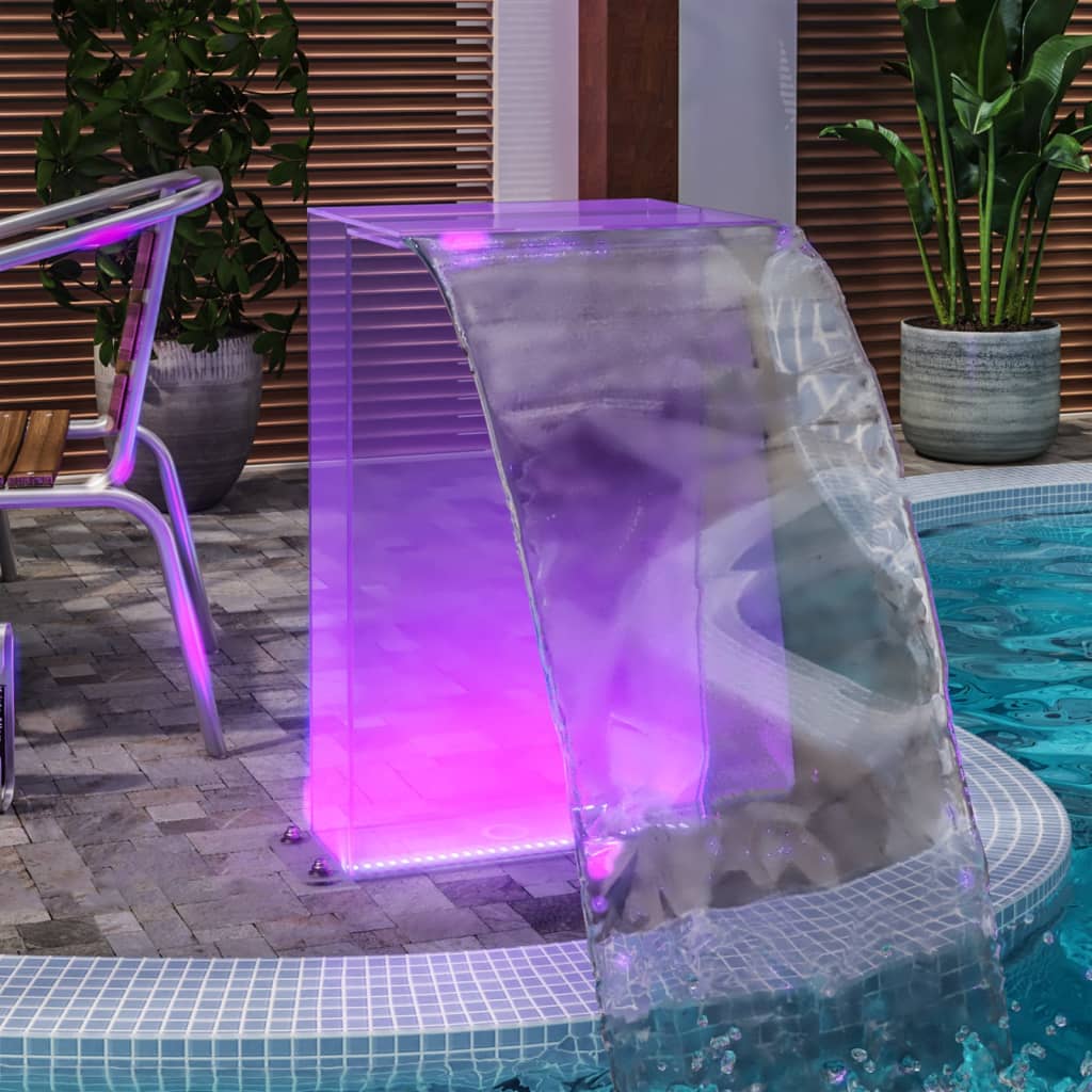vidaXL Wasserfall-Element mit RGB-LEDs Acryl 51 cm