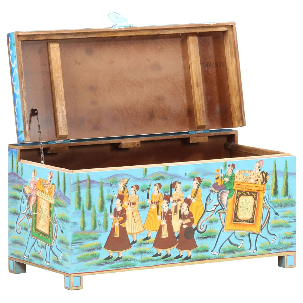 vidaXL Handbemalte Aufbewahrungsbox 80×40×40 cm Mango Massivholz