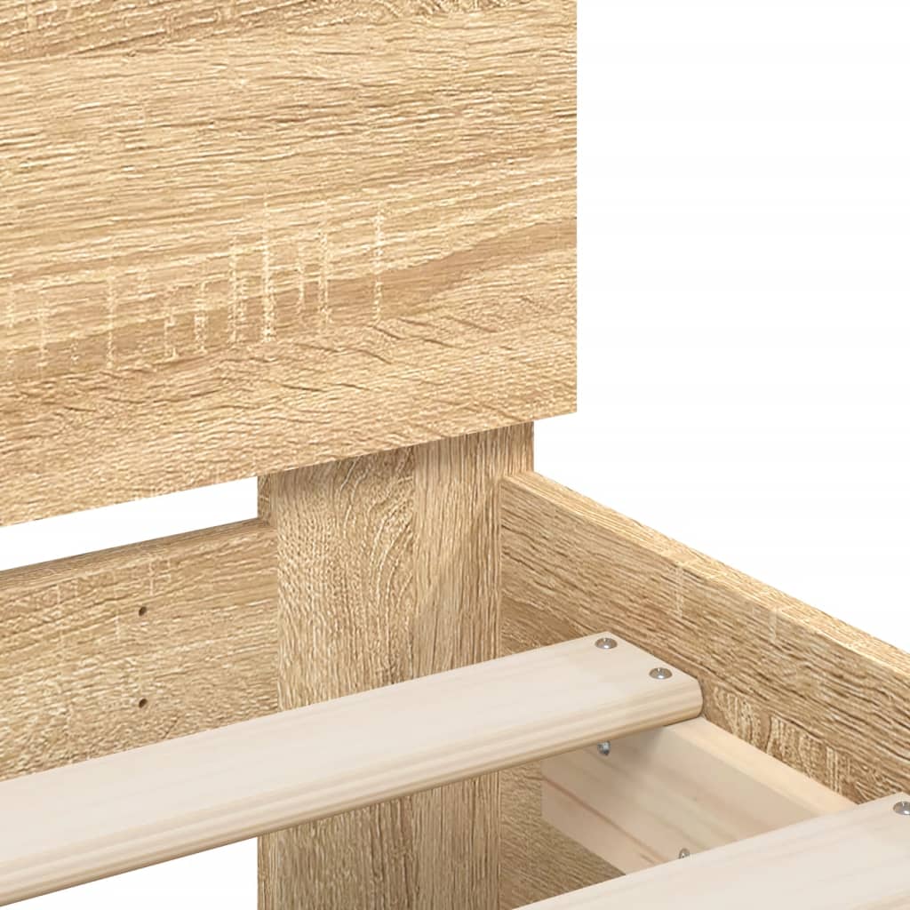vidaXL Bettgestell mit Kopfteil Sonoma-Eiche 160x200 cm Holzwerkstoff