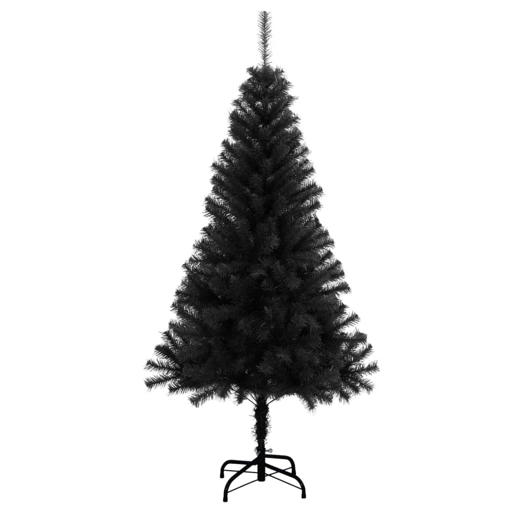 vidaXL Künstlicher Weihnachtsbaum mit Ständer Schwarz 120 cm PVC