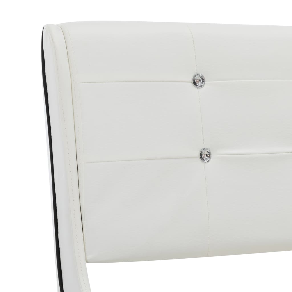 vidaXL Bett mit Memory-Schaum-Matratze Weiß Kunstleder 120×200cm