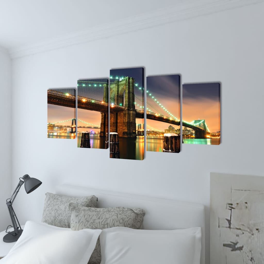 Bilder Dekoration Set Brooklyn Bridge 200 x 100 cm
