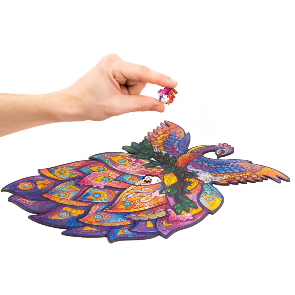 UNIDRAGON 198-tlg. Holzpuzzle Fairy Bird Medium 25x32 cm