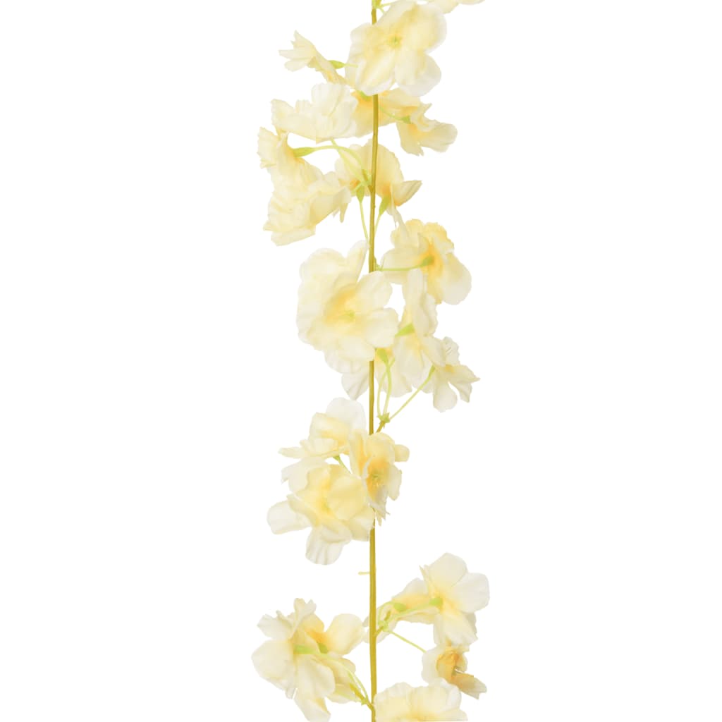 vidaXL Künstliche Blumengirlanden 6 Stk. Champagner 180 cm