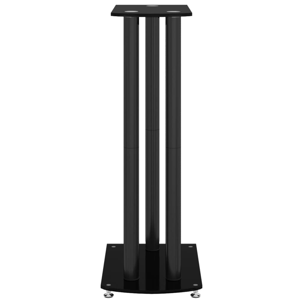 vidaXL Lautsprecher-Ständer 2 Stk. Schwarz Hartglas 3 Säulen