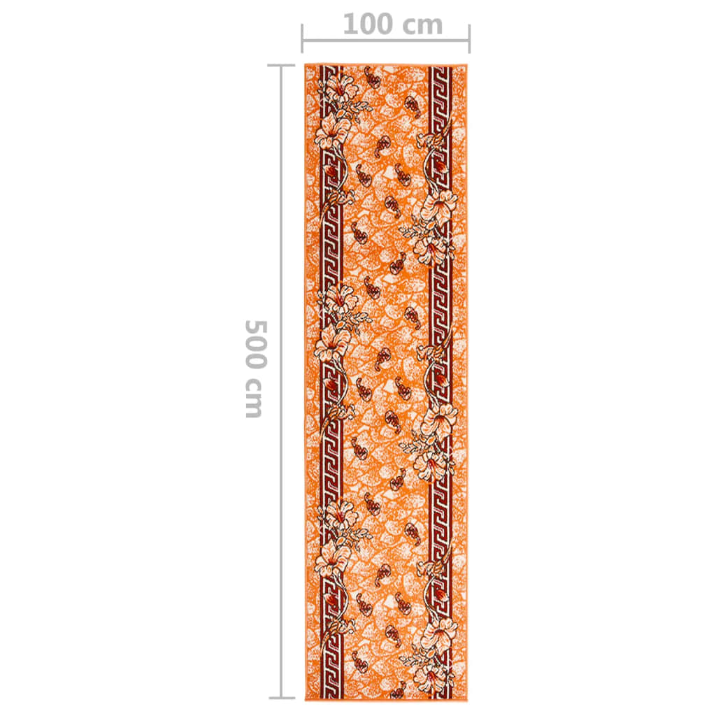 vidaXL Teppichläufer BCF Terrakottarot 100x500 cm
