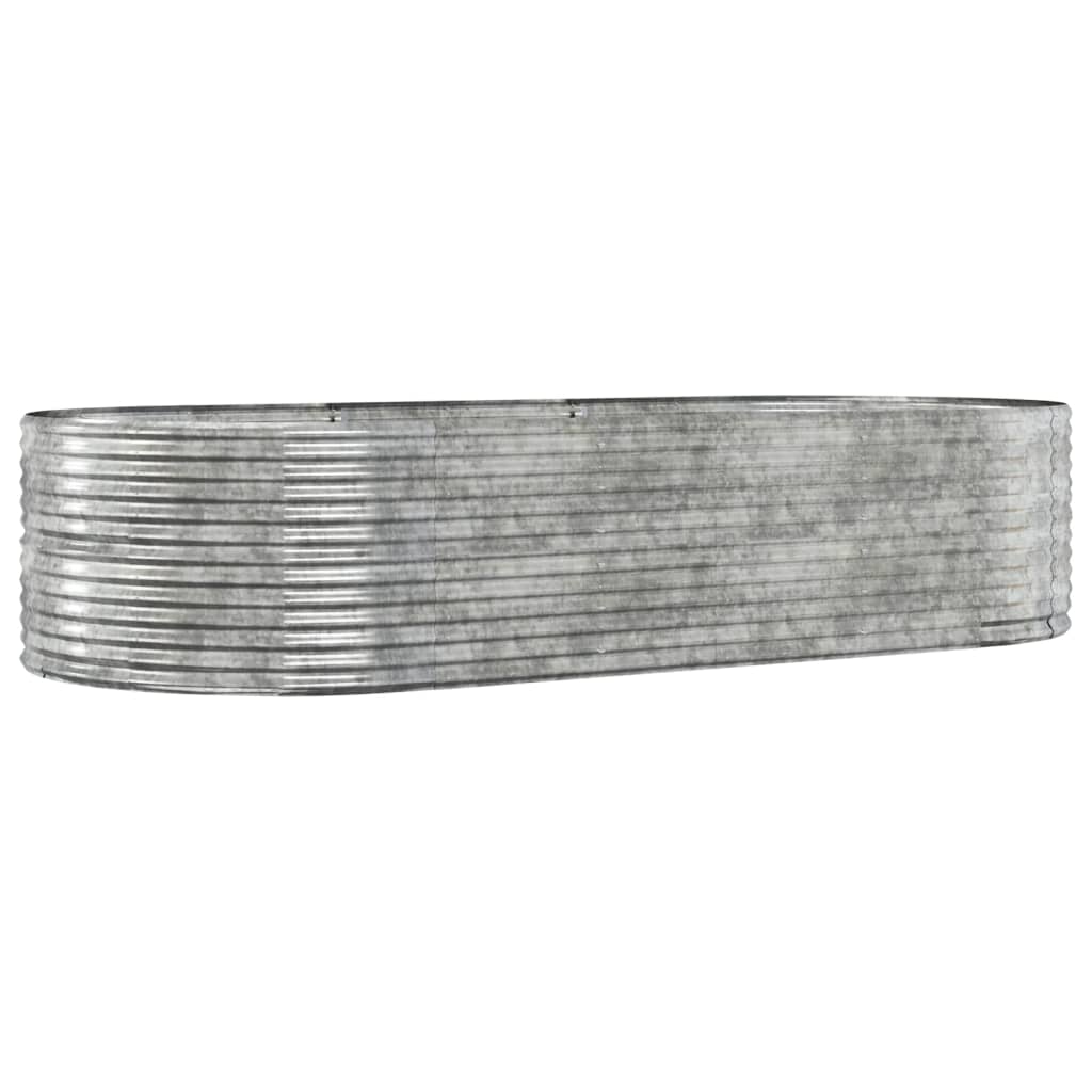 vidaXL Hochbeet Silbern 291x140x68 cm Pulverbeschichteter Stahl