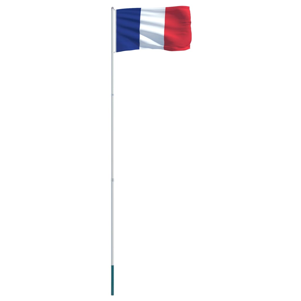 vidaXL Flagge Frankreichs und Mast Aluminium 4 m