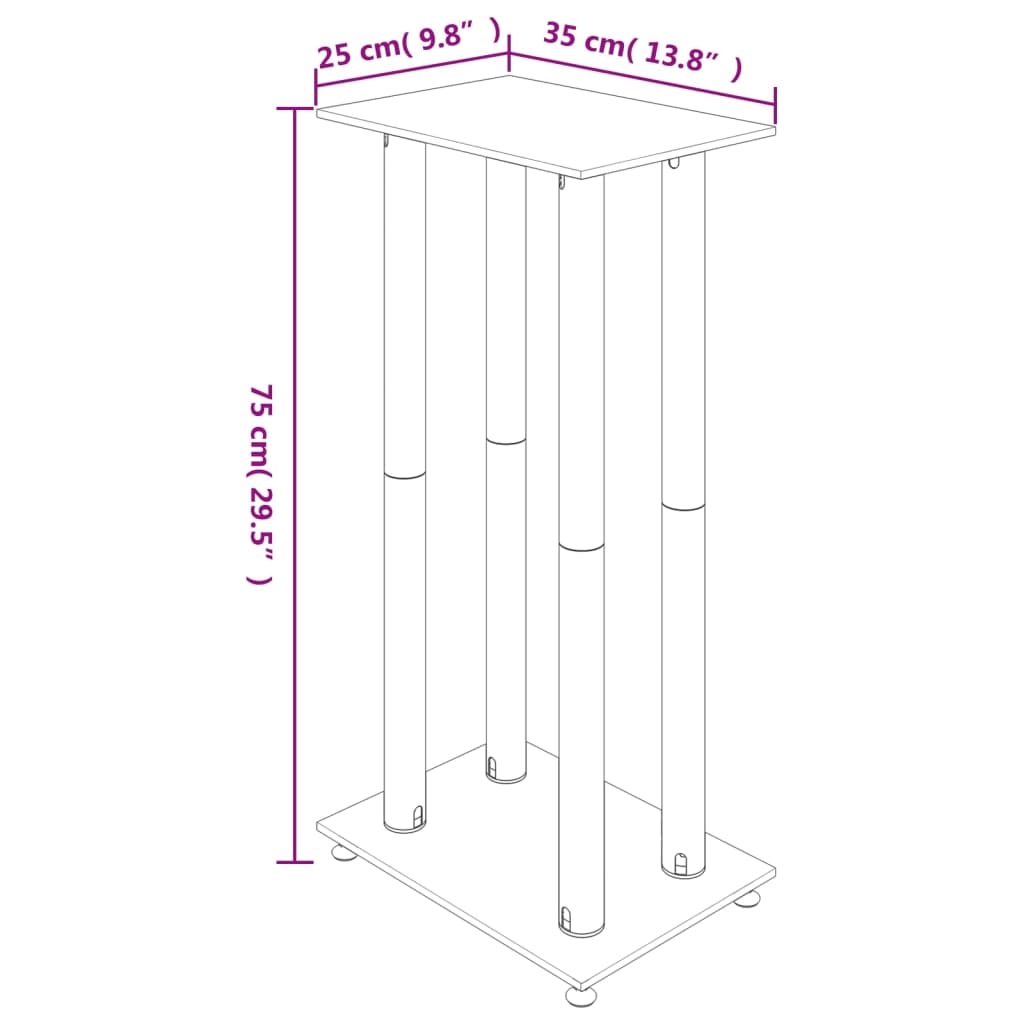 vidaXL Lautsprecher-Ständer 2 Stk. Silbern Hartglas 4 Säulen