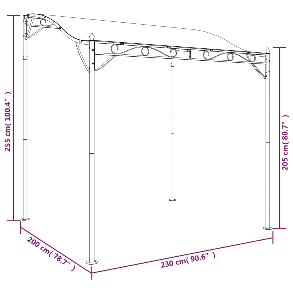 vidaXL Markise Anthrazit 2x2,3 m 180 g/m² Stoff und Stahl