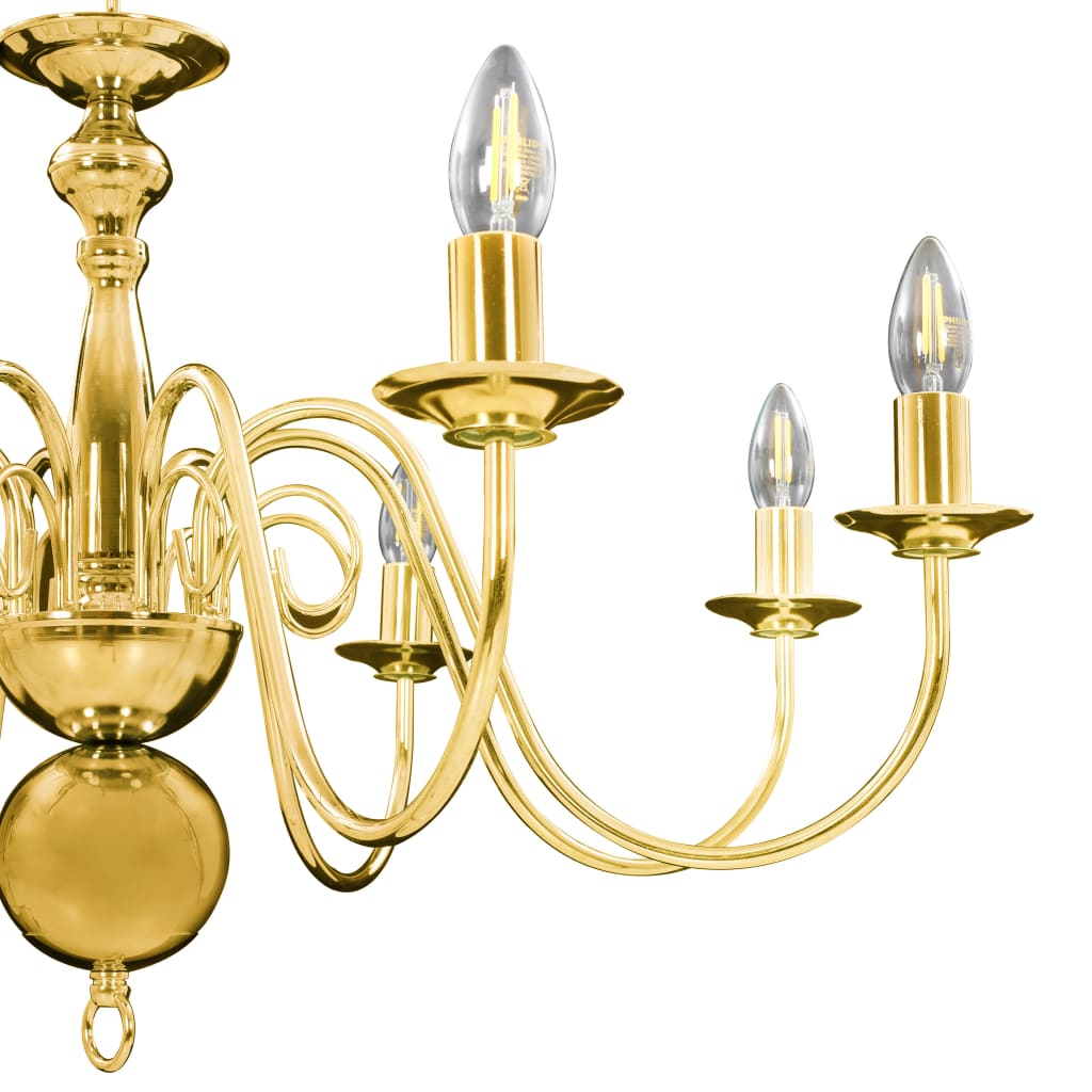 vidaXL Kronleuchter Golden für 8 x E14 Glühbirnen