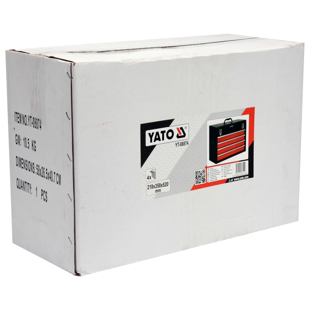 YATO Werkzeugkasten mit 4 Schubladen 52x21,8x36 cm