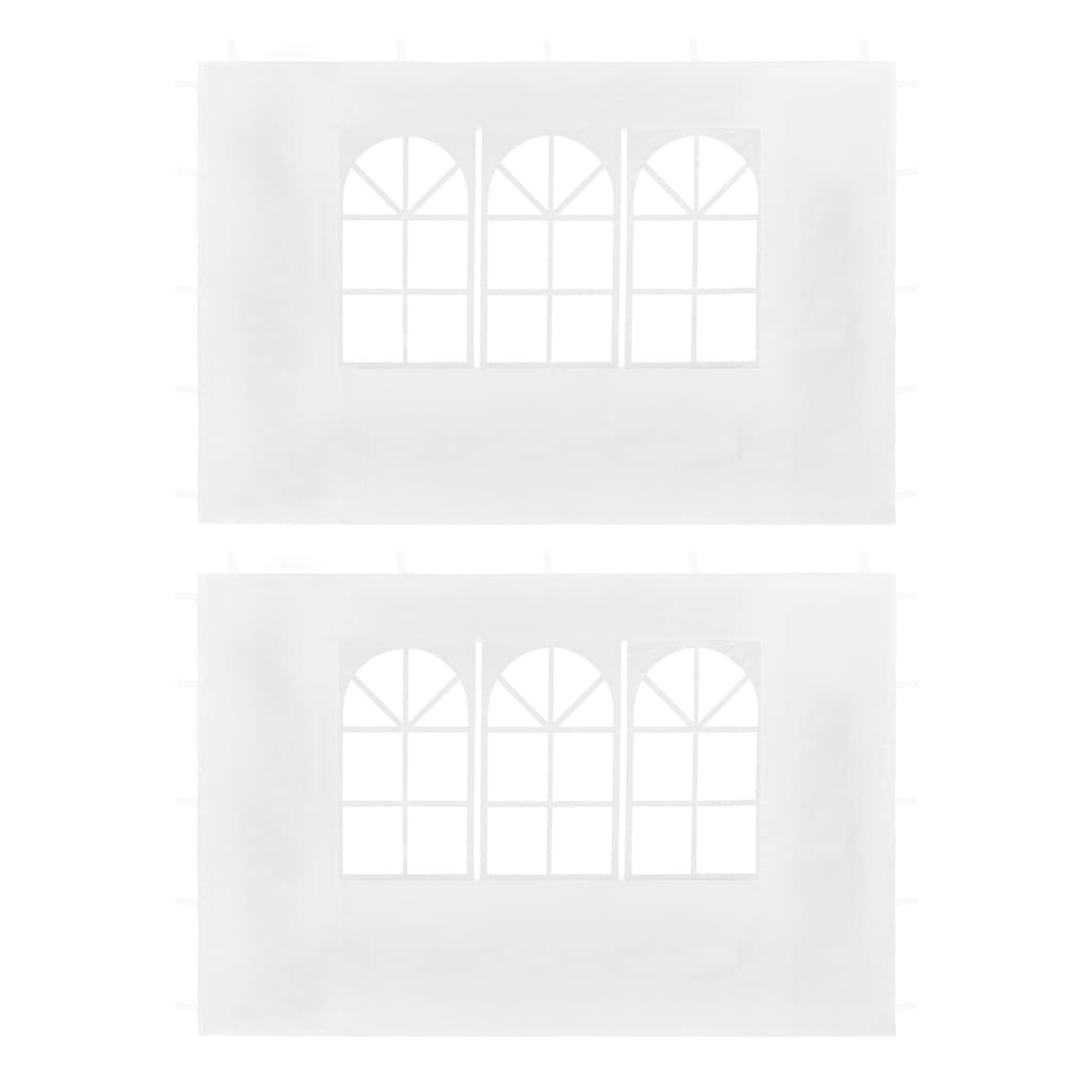 vidaXL Partyzelt-Seitenwände 2 Stk. mit Fenster Weiß