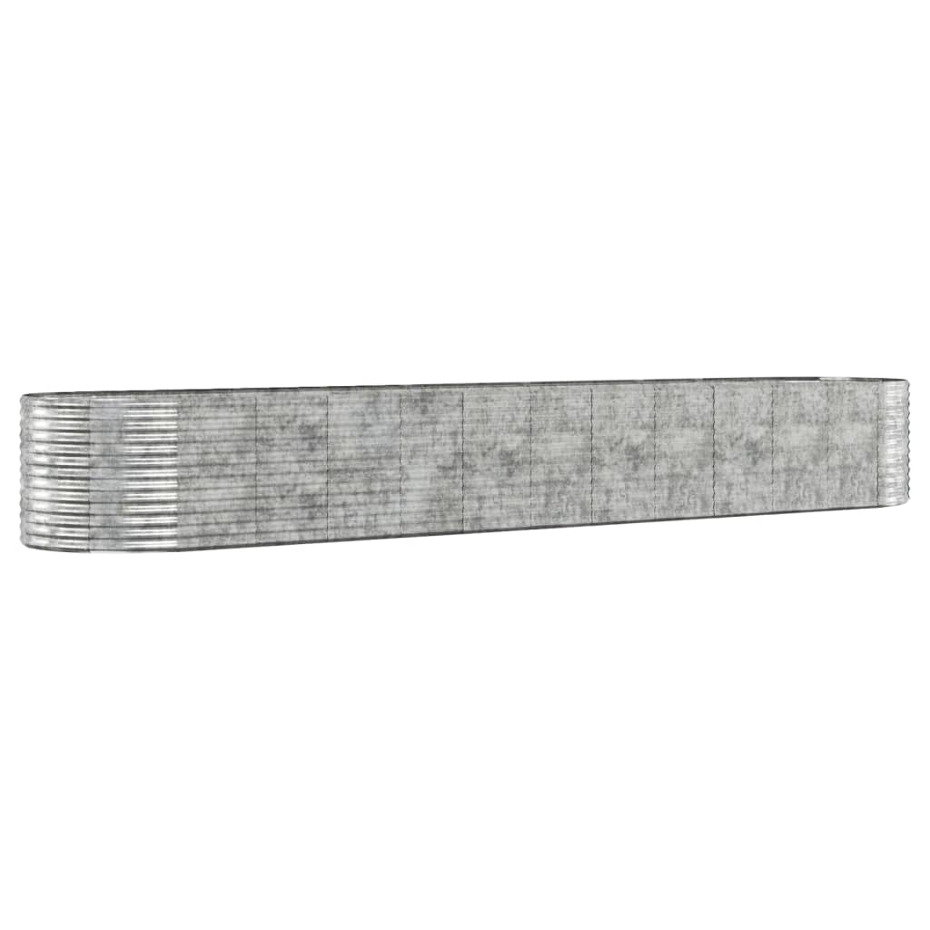 vidaXL Hochbeet Pulverbeschichteter Stahl 507x100x68 cm Silbern