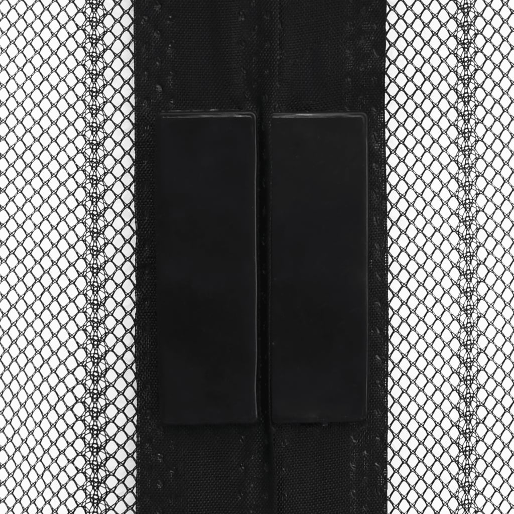 vidaXL Fliegengitter-Türvorhang 2 Stk. Magnet Schwarz 210x100 cm